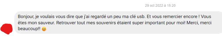 Réparation – Ce genre de commentaire qui font plaisir à recevoir. par Raugui Informatique