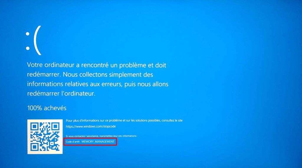 Réparation – Réparation réussie : Quand l’erreur MEMORY MANAGEMENT sème la panique ! 😱✨ par Raugui Informatique