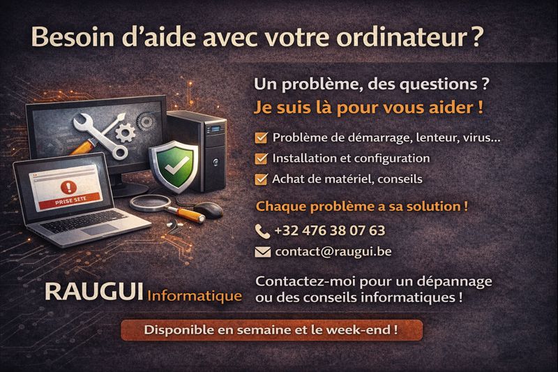 Réparation – Besoin d’un coup de main avec votre ordinateur ? par Raugui Informatique
