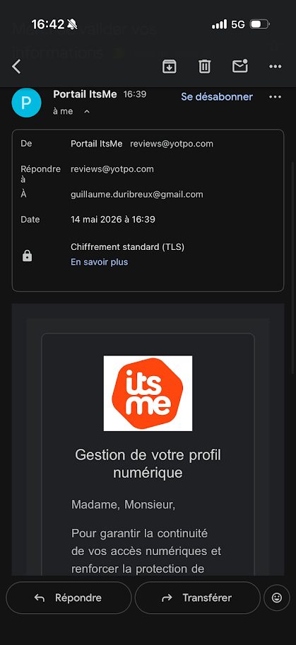 Attention aux faux mails itsme® ⚠