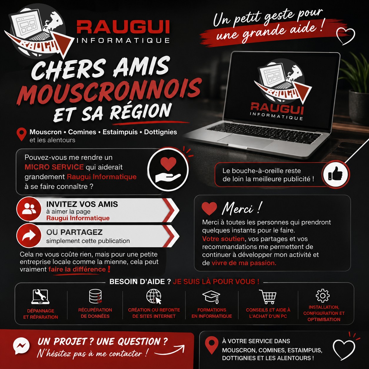 Actualité – J'ai un petit service à vous demander... par Raugui Informatique