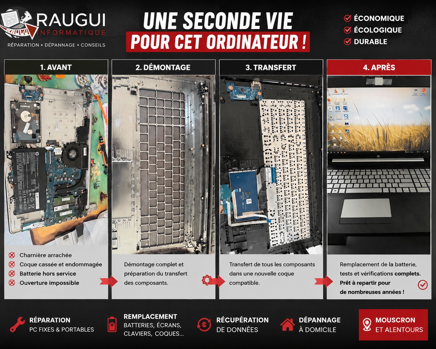 Réparation – Quand un ordinateur semble bon pour la casse... par Raugui Informatique